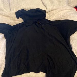 Cape turtle neck sweater top.  Black CALVIN KLEIN